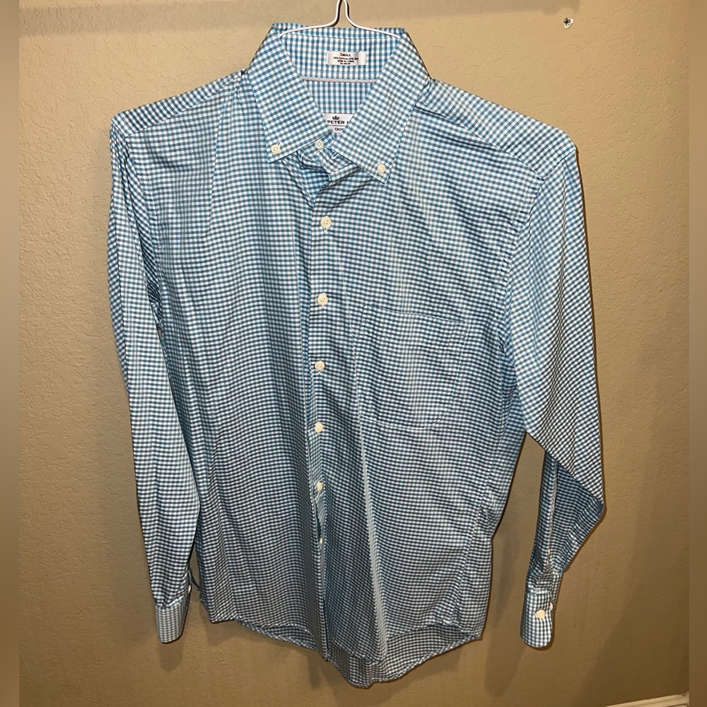 Peter Millar Light Blue Gingham Shirt